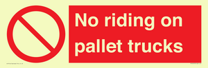 No riding on pallet trucks